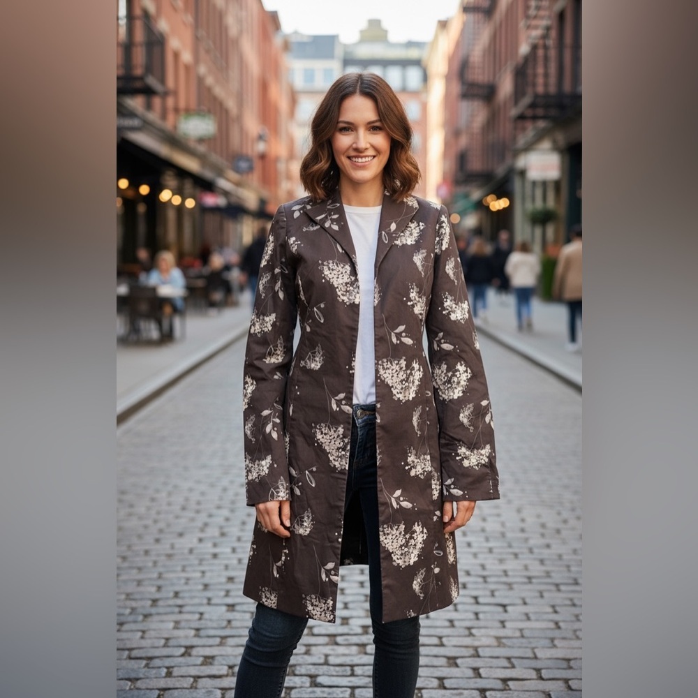 REBA Chic Floral Black & White Jacket Sz. 4 NWOT